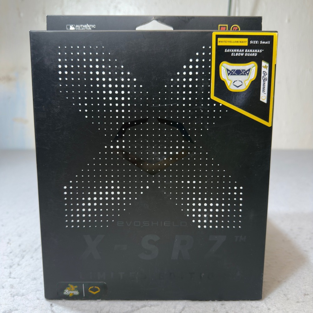 EvoShield X-SRZ Savannah Bananas Elbow Guard Small White Yellow Navy Limited Ed‎